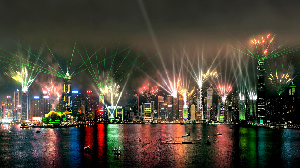 The Symphony of Lights, Laser Light Show, Hong Kong Architectural Lighting - Laservision