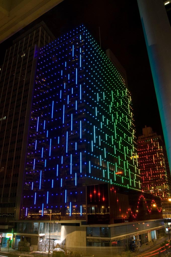 Nexxus Building, Hong Kong, energy efficient LED Architectural Lighting - Laservision