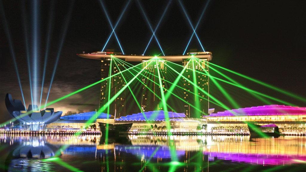 Wonder Full, Marina Bay Sands, Laser Light Show, Water Screen Attraction - Laservision