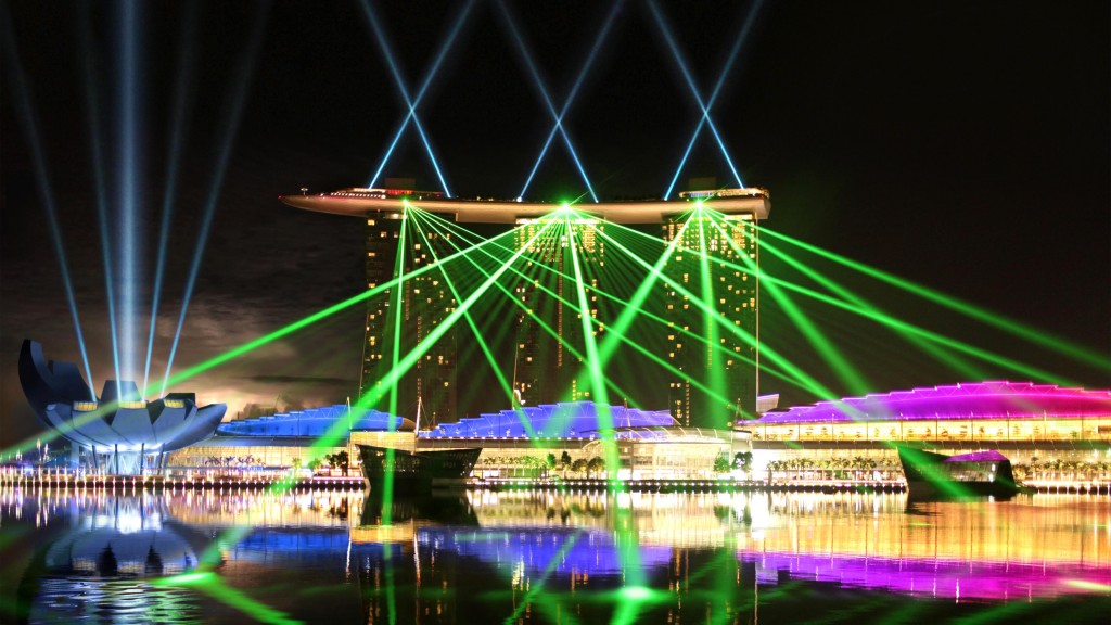 Wonder Full, Marina Bay Sands, Laser Light and Water Screen Show - Laservision