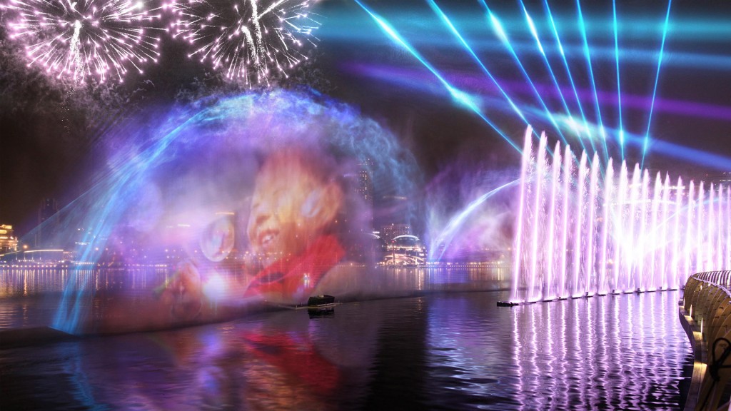 Wonder Full, Marina Bay Sands, Laser Light and Water Screen Show - Laservision