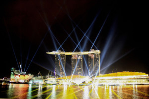 Light and Laser Show Marina Bay Sands Grand Opening Laservision